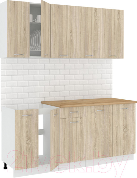 Изображение товара Кухонный гарнитур Кортекс-мебель Корнелия Лира-лайт 1.8м  (дуб сонома/дуб бунратти)