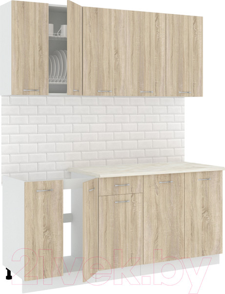 Изображение товара Кухонный гарнитур Кортекс-мебель Корнелия Лира-лайт 1.8м (дуб сонома/королевский опал)
