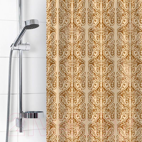 Изображение товара Шторка-занавеска для ванны V-line Барокко 180x180 (бежевый)