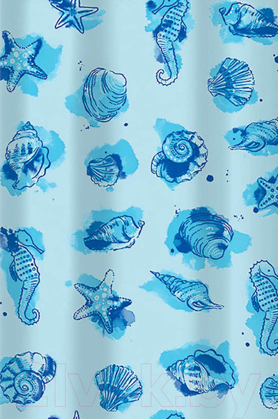 Изображение товара Шторка-занавеска для ванны V-line Посейдон 180x180 (голубой)