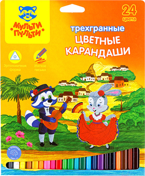 Изображение товара Набор цветных карандашей Мульти-пульти Енот в Испании / CP_10758 (24 цвета)