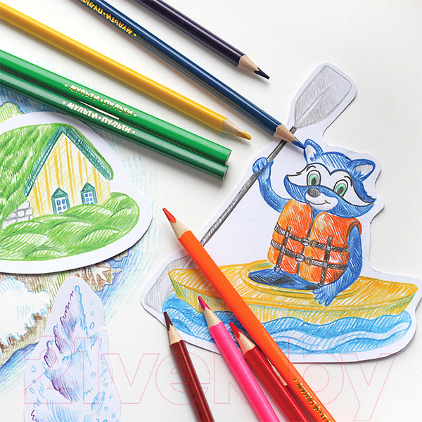 Изображение товара Набор цветных карандашей Мульти-пульти Енот в Испании / CP_10825 (36 цветов)