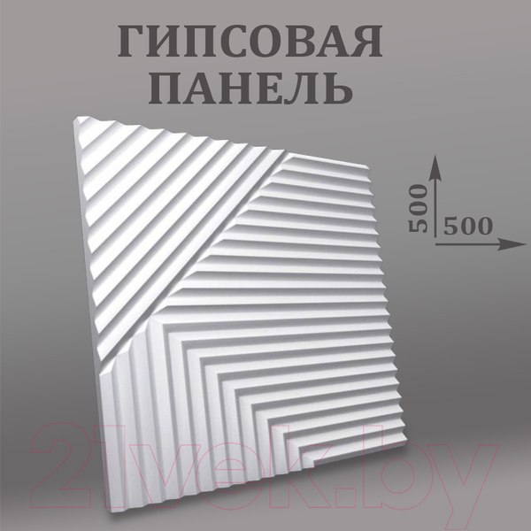 Изображение товара Гипсовая панель Polinka Консул К3 (500x500, белый)