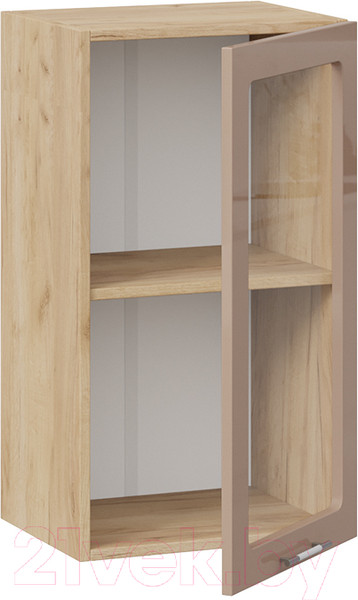 Изображение товара Шкаф навесной для кухни ТриЯ Весна 1В4С (дуб крафт золотой/кофе с молоком)