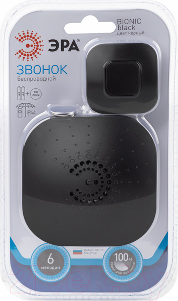 Изображение товара Электрический звонок ЭРА Bionic Black / Б0054779