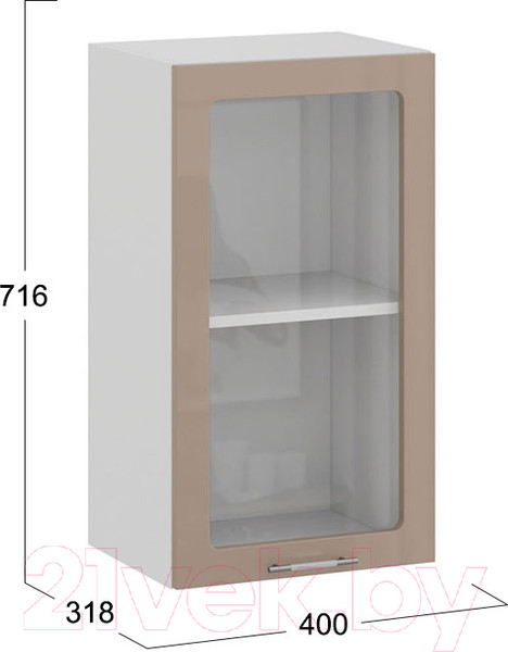 Изображение товара Шкаф навесной для кухни ТриЯ Весна 1В4С (белый/кофе с молоком)