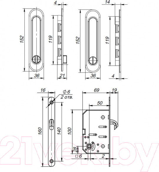 Изображение товара Ручка дверная Punto Soft LINE SL-011 SN