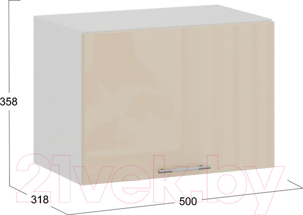 Изображение товара Шкаф под вытяжку ТриЯ Весна 1В5Г (белый/ваниль глянец)