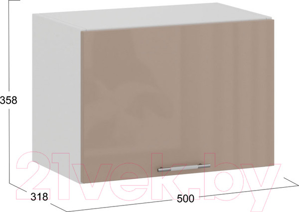 Изображение товара Шкаф под вытяжку ТриЯ Весна 1В5Г (белый/кофе с молоком)