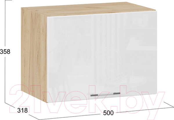 Изображение товара Шкаф под вытяжку ТриЯ Весна 1В5Г (дуб крафт золотой/белый глянец)