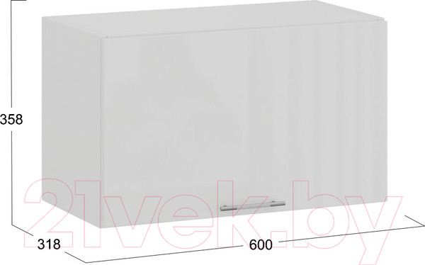 Изображение товара Шкаф под вытяжку ТриЯ Весна 1В6Г (белый/белый глянец)