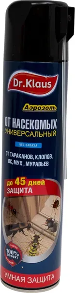 Изображение товара Аэрозоль от насекомых Dr. Klaus От муравьев тараканов и других насекомых / DK06250031 (600мл)