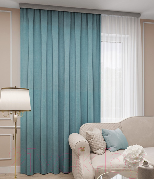 Изображение товара Штора LEGRAND Канвас 200x260 / 58094168 (бирюзовый)