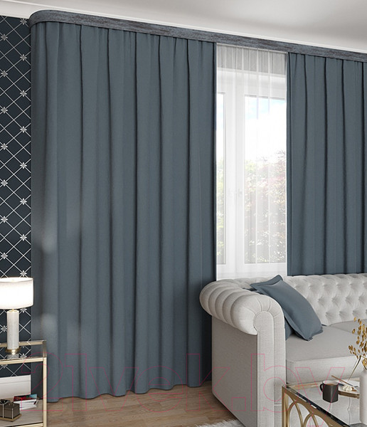 Изображение товара Штора LEGRAND Канвас 200x260 / 58094176 (серо-голубой)