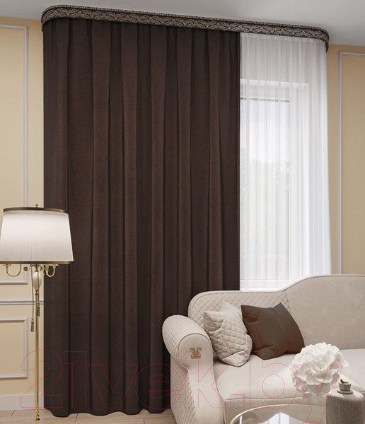 Изображение товара Штора LEGRAND Канвас 200x260 / 58094177 (шоколад)