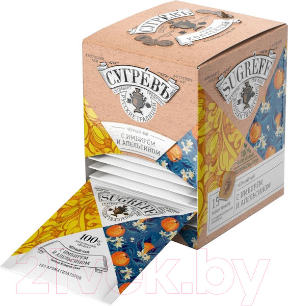 Изображение товара Чай пакетированный Сугревъ С имбирем и апельсином (15пак)