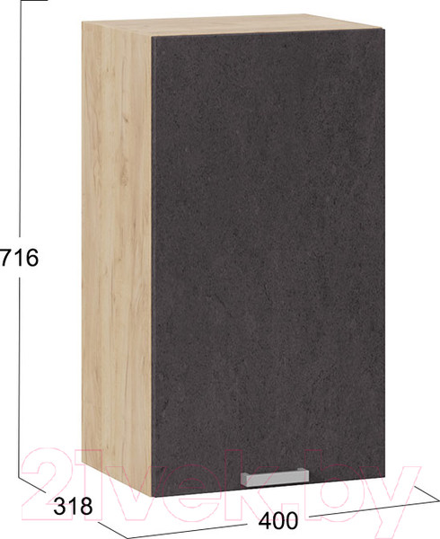 Изображение товара Шкаф навесной для кухни ТриЯ Гранита 1В4 (дуб крафт золотой/бетон графит)