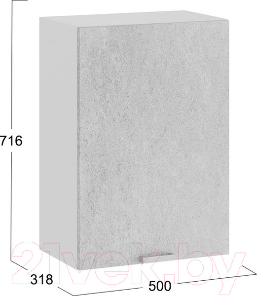 Изображение товара Шкаф навесной для кухни ТриЯ Гранита 1В5 (белый/бетон снежный)