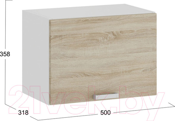 Изображение товара Шкаф под вытяжку ТриЯ Гранита 1В5Г (белый/дуб сонома)