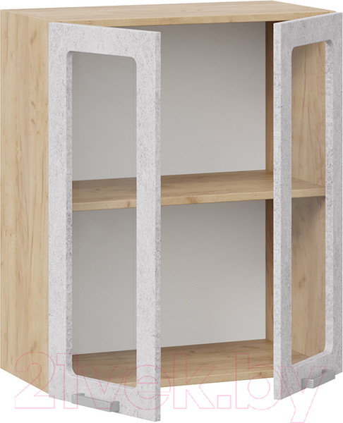 Изображение товара Шкаф навесной для кухни ТриЯ Гранита 1В6С (дуб крафт золотой/бетон снежный)