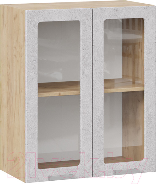 Изображение товара Шкаф навесной для кухни ТриЯ Гранита 1В6С (дуб крафт золотой/бетон снежный)
