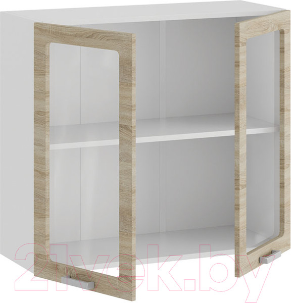 Изображение товара Шкаф навесной для кухни ТриЯ Гранита 1В8С (белый/дуб сонома)
