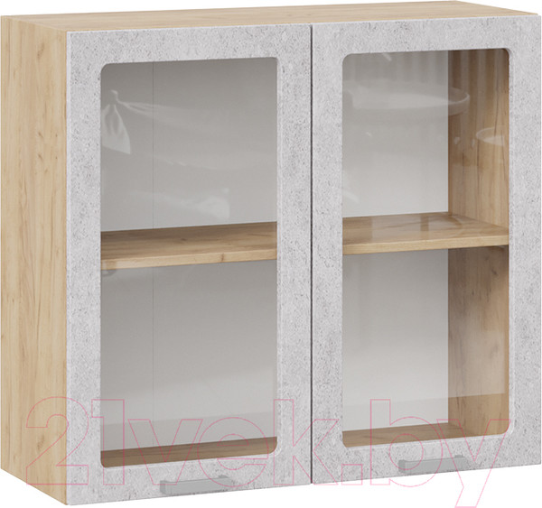 Изображение товара Шкаф навесной для кухни ТриЯ Гранита 1В8С (дуб крафт золотой/бетон снежный)