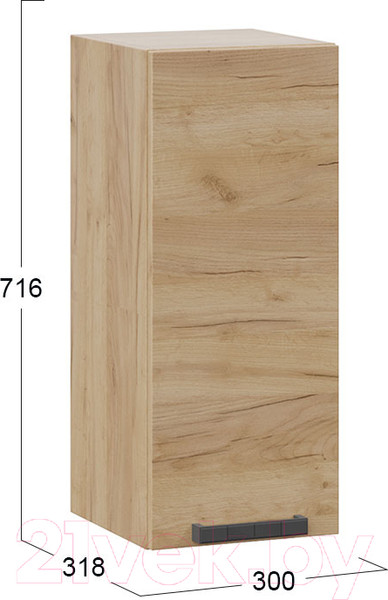 Изображение товара Шкаф навесной для кухни ТриЯ Детройт 1В3 (дуб крафт золотой)