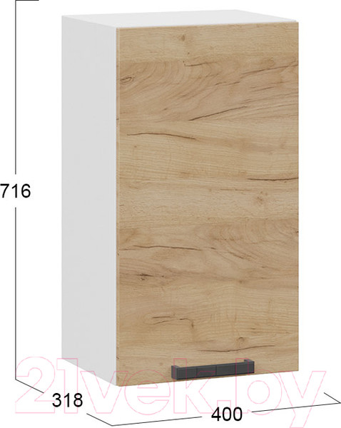 Изображение товара Шкаф навесной для кухни ТриЯ Детройт 1В4 (белый/дуб крафт золотой)