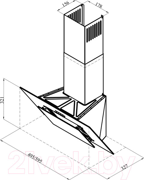 Изображение товара Вытяжка наклонная Lex Mira 500 / TRFE000014 (черный)
