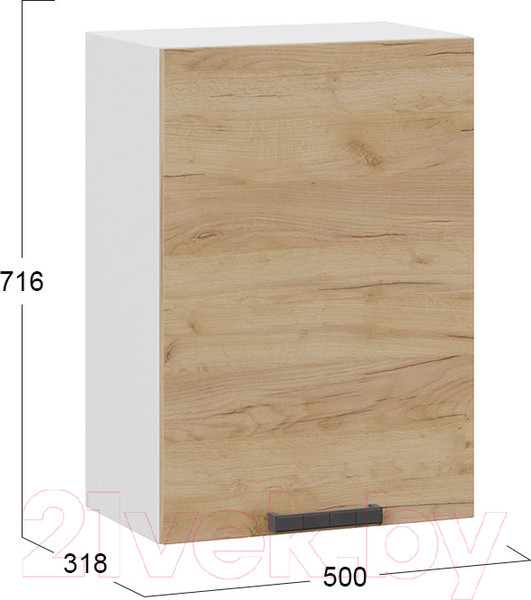 Изображение товара Шкаф навесной для кухни ТриЯ Детройт 1В5 (белый/дуб крафт золотой)