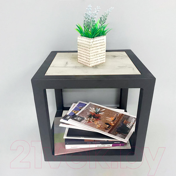 Изображение товара Полка Millwood Лофт 6 Венеция (дуб белый Craft/металл черный)