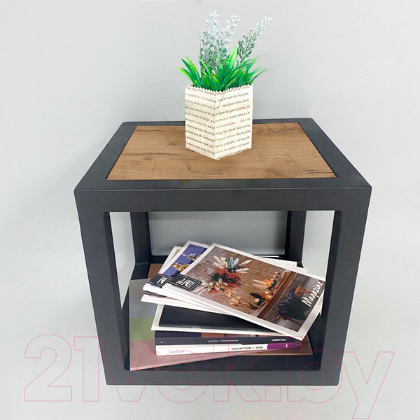 Изображение товара Полка Millwood Лофт 6 Венеция (дуб золотой Craft/металл черный)