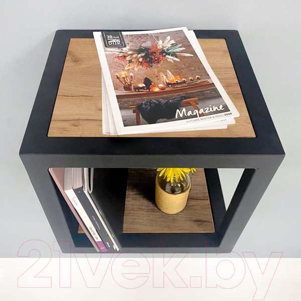 Изображение товара Полка Millwood Лофт 6 Венеция (дуб золотой Craft/металл черный)