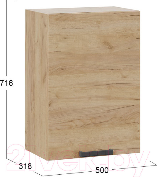 Изображение товара Шкаф навесной для кухни ТриЯ Детройт 1В5  (дуб крафт золотой)