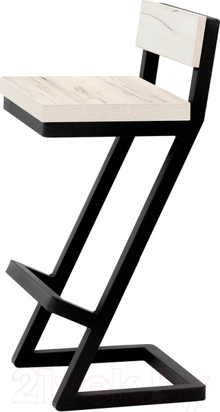 Изображение товара Стул барный Millwood СДН-6 Оберг/L 1 полубарный (дуб белый крафт/металл черный)