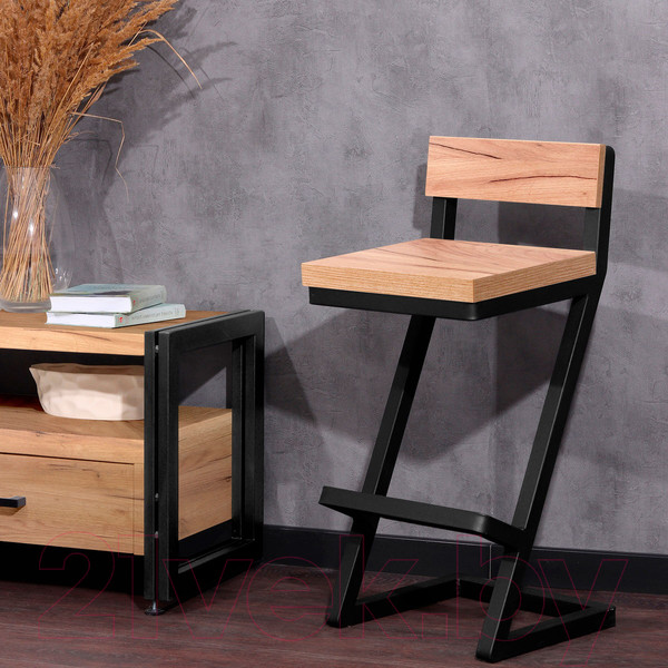 Изображение товара Стул барный Millwood СДН-6 Оберг/L 1 полубарный (дуб золотой крафт/металл черный)