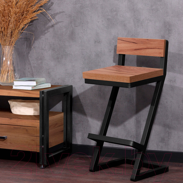 Изображение товара Стул барный Millwood СДН-6 Оберг/L 1 полубарный (дуб табачный крафт/металл черный)