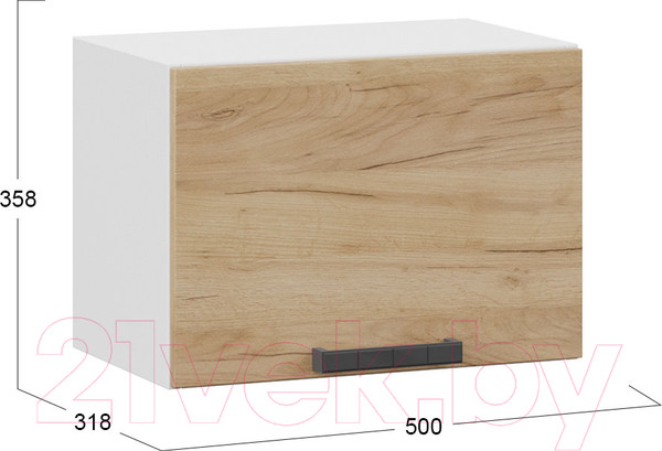 Изображение товара Шкаф навесной для кухни ТриЯ Детройт 1В5Г (белый/дуб крафт золотой)