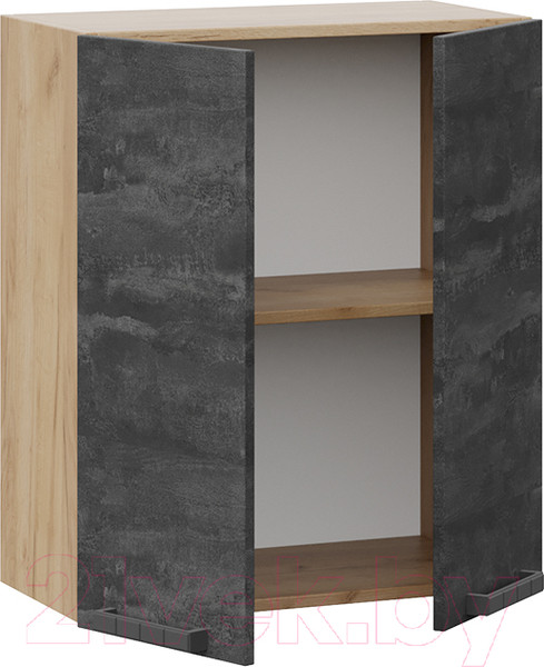 Изображение товара Шкаф навесной для кухни ТриЯ Детройт 1В6 (дуб крафт золотой/угольный камень)