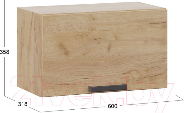 Изображение товара Шкаф навесной для кухни ТриЯ Детройт 1В6Г (дуб крафт золотой)