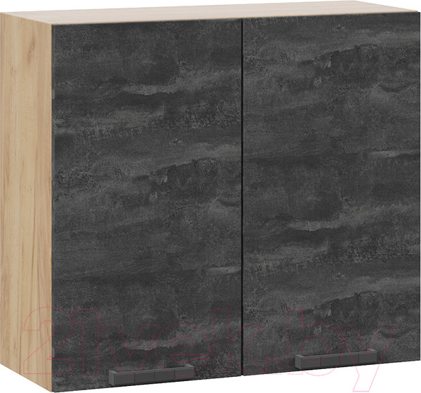 Изображение товара Шкаф навесной для кухни ТриЯ Детройт 1В8  (дуб крафт золотой/угольный камень)