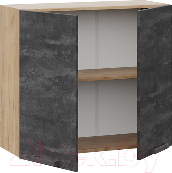 Изображение товара Шкаф навесной для кухни ТриЯ Детройт 1В8  (дуб крафт золотой/угольный камень)