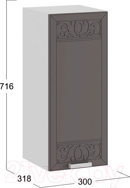 Изображение товара Шкаф навесной для кухни ТриЯ Долорес 1В3 (белый/муссон)