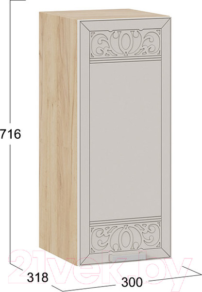 Изображение товара Шкаф навесной для кухни ТриЯ Долорес 1В3 (дуб крафт золотой/крем)