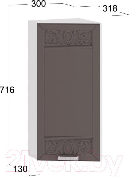 Изображение товара Шкаф навесной для кухни ТриЯ Долорес 1В3Т (белый/муссон)