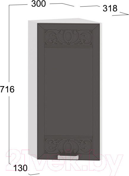 Изображение товара Шкаф навесной для кухни ТриЯ Долорес 1В3Т (белый/титан)