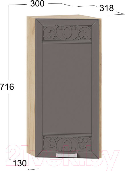 Изображение товара Шкаф навесной для кухни ТриЯ Долорес 1В3Т (дуб крафт золотой/муссон)