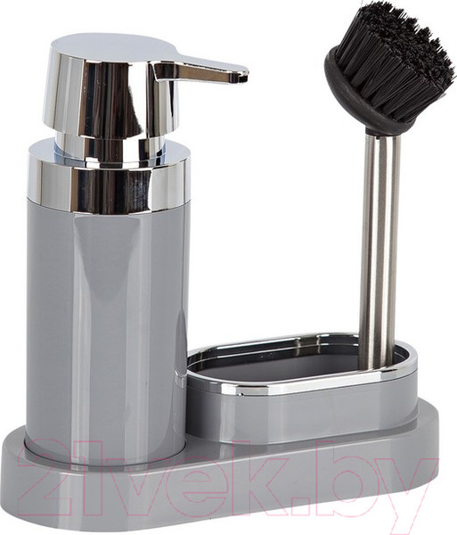 Изображение товара Дозатор моющего средства с подставкой для губки Primanova Polen M-E43-07 (серый/хром)