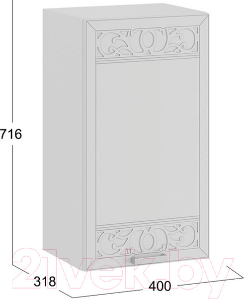 Изображение товара Шкаф навесной для кухни ТриЯ Долорес 1В4 (белый/сноу)